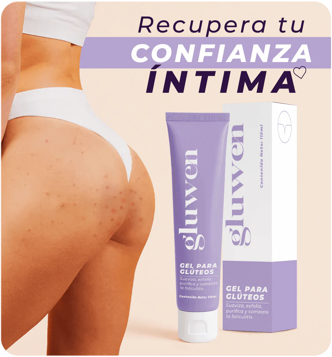 Gel exfoliante de glúteos