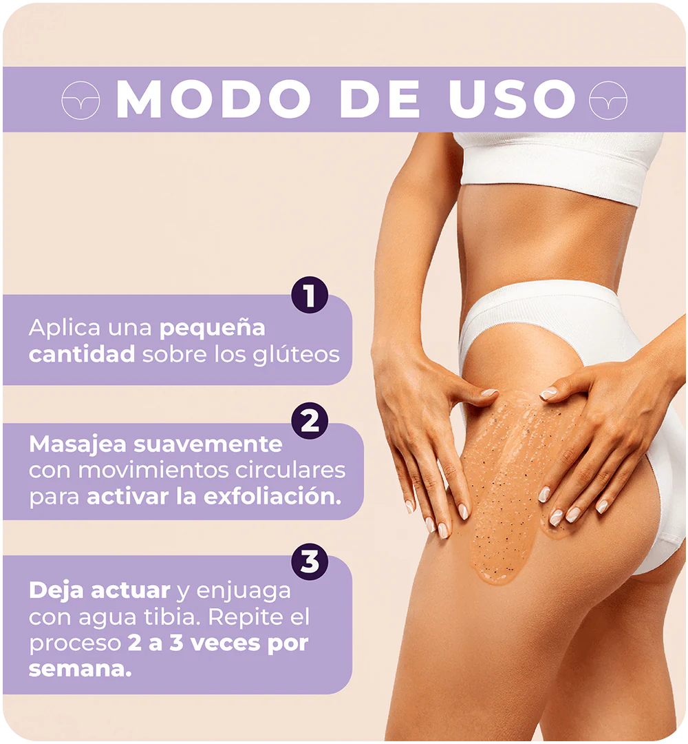 Gel exfoliante de glúteos